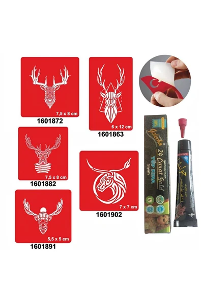 Alsepeteavm Geyik Desenleri Hint Kınası ile Geçici Dövme Yapma Seti