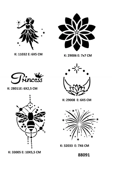 Mandala ve Peri Geçici Dövme Stencil Seti Dövme Kalıpları