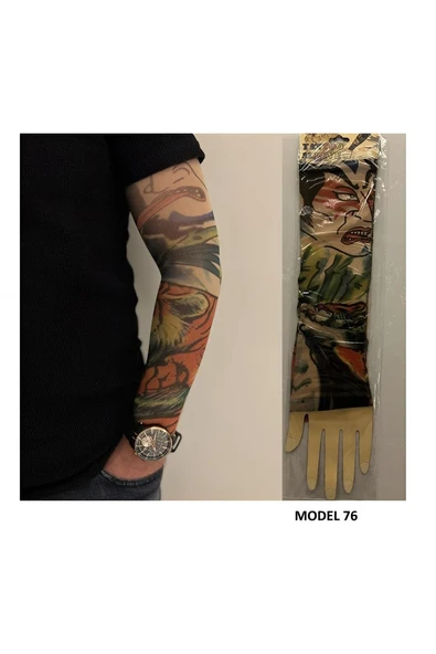 Alsepeteavm Giyilebilir Dövme Çift Kol 2 Adet Kol Çorap Dövmesi Sleeve tattoo Model76
