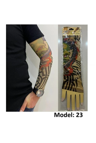 Giyilebilir Dövme Çift Kol 2 Adet Kol Çorap Dövmesi Sleeve tattoo Model23