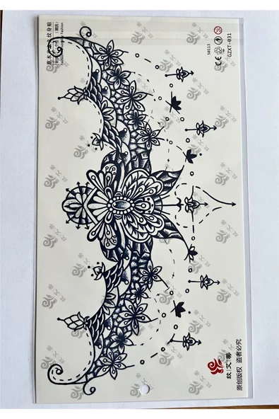 Alsepeteavm Büyük Boy Bel Göğüs Sırt İçin 28x15 cm GZXT-031 Yarı Kalıcı Geçici Dövme