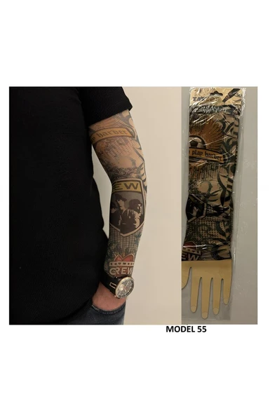 Alsepeteavm Giyilebilir Dövme Çift Kol 2 Adet Kol Çorap Dövmesi Sleeve tattoo Model55