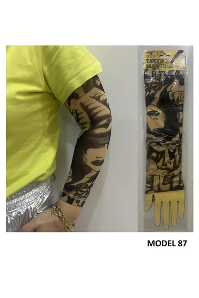 Alsepeteavm Giyilebilir Dövme Çift Kol 2 Adet Kol Çorap Dövmesi Sleeve tattoo Model87