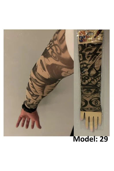 Alsepeteavm Giyilebilir Dövme Çift Kol 2 Adet Kol Çorap Dövmesi Sleeve tattoo Model29