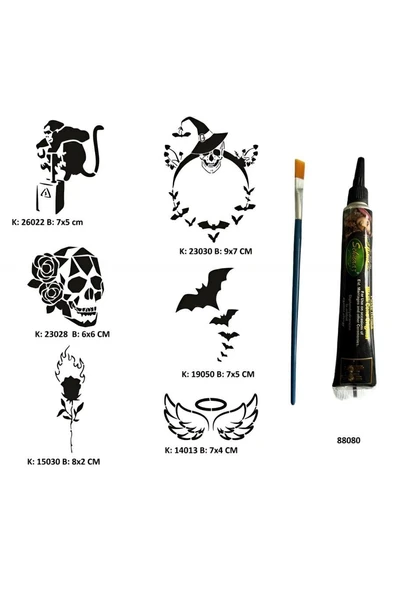 Alsepeteavm Sıradışı Hayatlar Tüp Kına ve Fırça hediyeli Tattoo Geçici Dövme Seti
