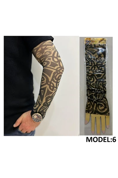 Alsepeteavm Giyilebilir Dövme Çift Kol 2 Adet Kol Çorap Dövmesi Sleeve tattoo Model6