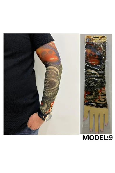 Alsepeteavm Giyilebilir Dövme Çift Kol 2 Adet Kol Çorap Dövmesi Sleeve tattoo Model9