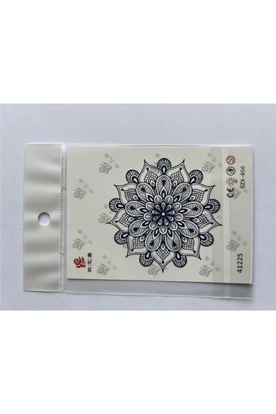 Alsepeteavm Mandala Minimal 11x8 cm Yarı Kalıcı Geçici Dövme Yapıştırma Dövme