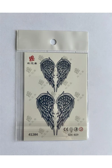 Alsepeteavm Kanat Minimal 11x8 cm Yarı Kalıcı Geçici Dövme Yapıştırma Dövme