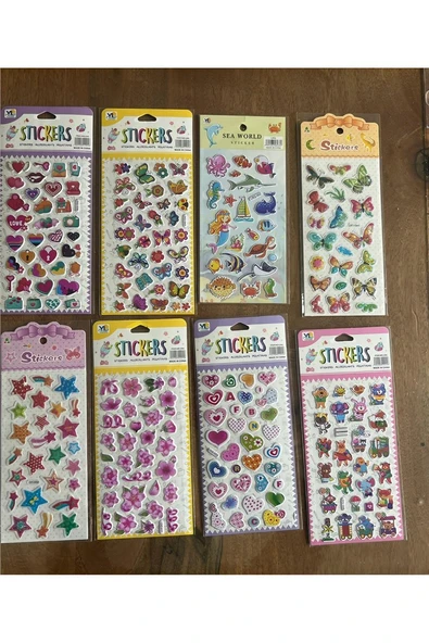 Alsepeteavm 8 Adet Birden Çocuk Eğitici Sticker Çıkartma Seti Model 5
