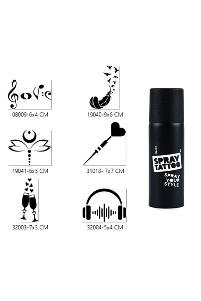 Alsepeteavm Aşk Ve Kuşlar Sprey Dövme Seti Spray Tatto