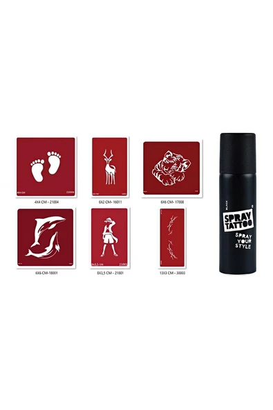 Alsepeteavm Şimşek Ve Geyik Geçici Sprey Dövme Seti Spray Tatto