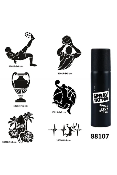 Sporcu Modelleri Spray Tattoo Geçici Dövme Seti Dark Sprey Dövme Kiti