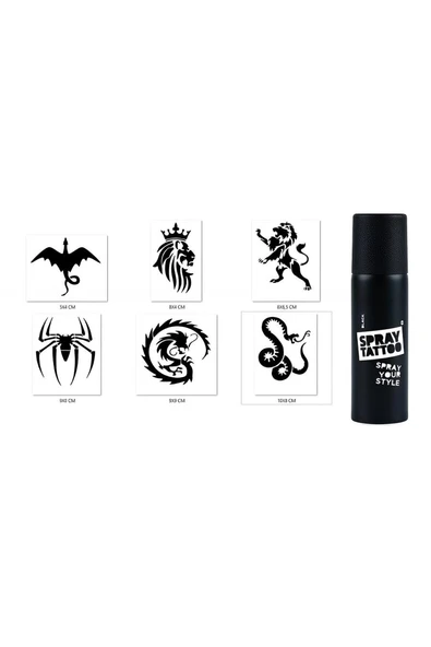 Ejderha Ve Örümcek Geçici Sprey Dövme Seti Spray Tatto