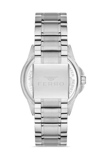 Ferro F11313A-A2 Çelik Gri Siyah Kadran 43 mm Erkek Kol Saati - 3