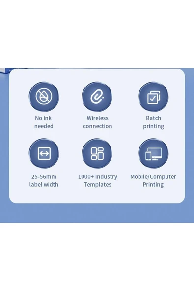 B1 Bluetooth Termal Etiket Yazıcı - Göl Mavisi - 4