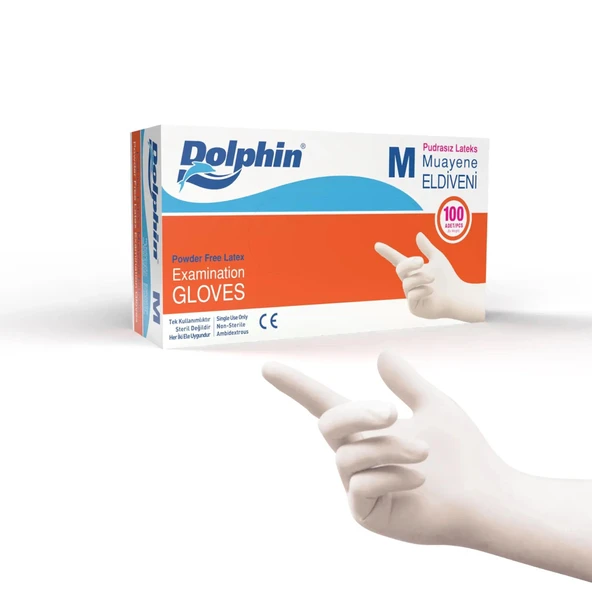 Alsepeteavm  Dolphin Pudrasız Mavi Nitril Muayene Eldiveni L Beden | 1 Kutu - Mdr