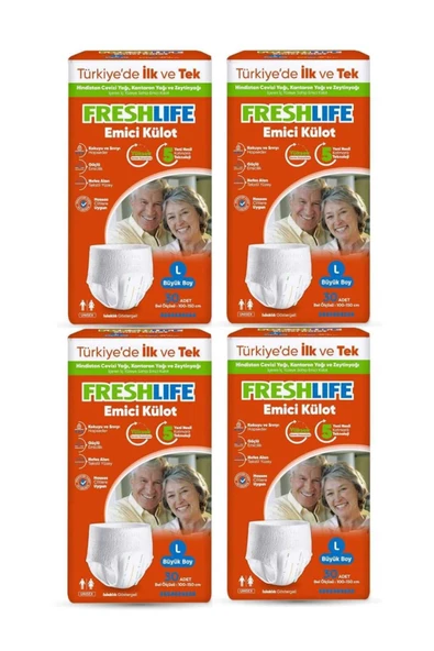 FRESHLİFE NETKAL Freshlife Külot Large Hasta Bezi 4 PAKET (120 ADET)