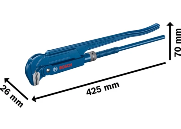 Bosch 1600A02W3V Profesyonel Köşe Boru Anahtarı 90° 420mm - 3