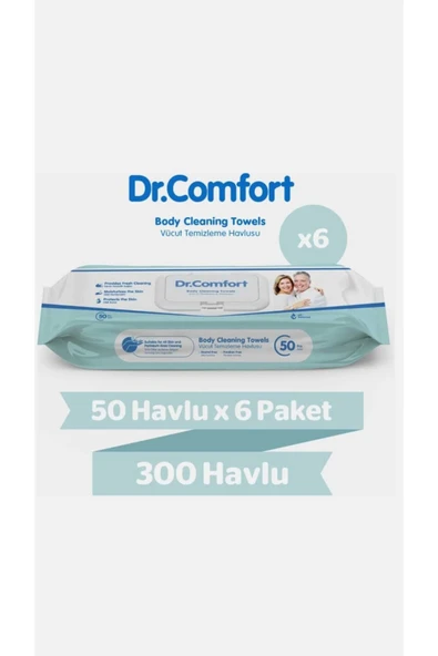 DR.COMFORT NETKAL Dr. Comfort Vücut Temizleme Havlusu 50 ADET (6X50)