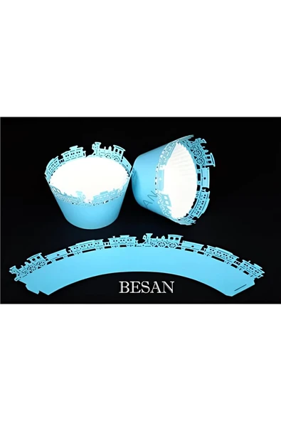Alsepeteavm CUPCAKE KENAR DANTELİ - TREN MAVİ