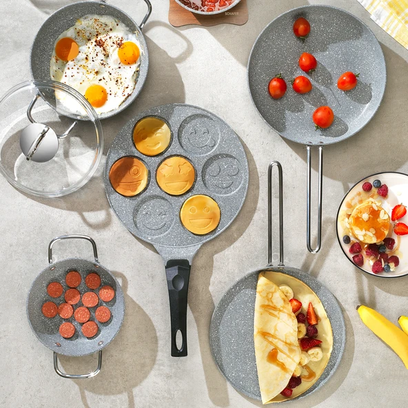 Schafer Breakfast Pişirme Seti 7 Parça-Gri
