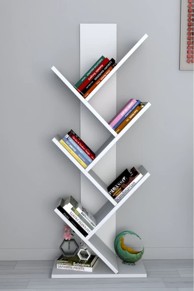 Tree Dekoratif Kitaplık Beyaz ürün görseli 1
