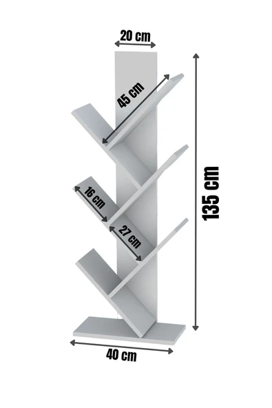Tree Dekoratif Kitaplık Siyah - Resim 2