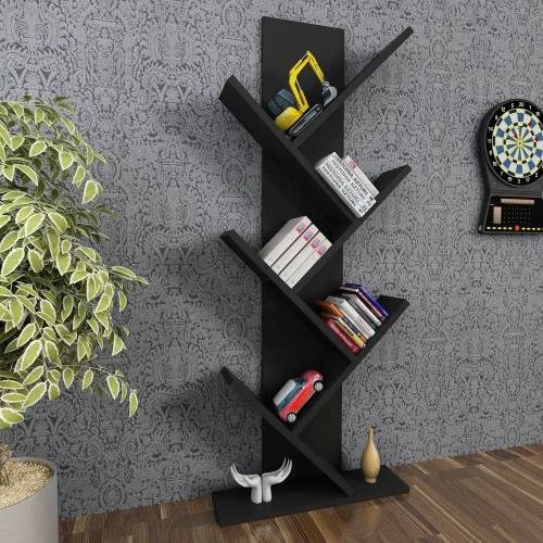 Tree Dekoratif Kitaplık Siyah