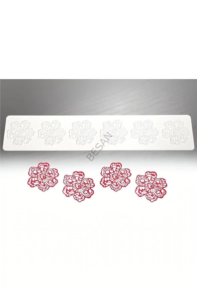 Alsepeteavm SİLİKON DANTEL KALIP ÇİÇEK  DESEN