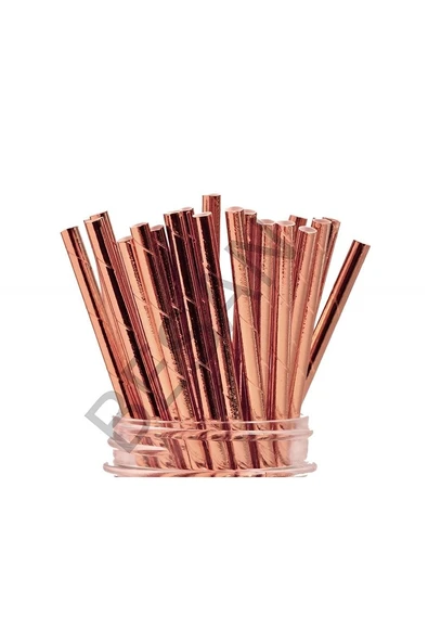 Alsepeteavm KAĞIT PİPET 20 CM - Ø6MM. PARLAK BAKIR / 25 ADET