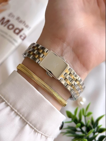 Daniel Klein Çelik Kordon 3 Atm Suya Dayanıklı Özel Tasarım Kadın Kol Saat+Bileklik VS.BLKT.0234 - Resim 3