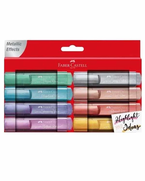 Faber Castell 8li Metalik Fosforlu Kalem Seti