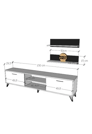 Zümrüt Tv Ünitesi  Beyaz Ceviz - 4