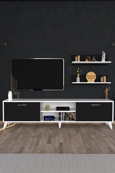 Zümrüt Tv Ünitesi  Beyaz Siyah - 5