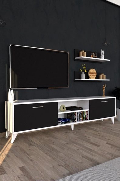 Zümrüt Tv Ünitesi  Beyaz Siyah - 2