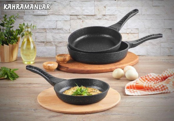 Kahramanlar Black Enza Döküm 3lü Tava Seti - 1