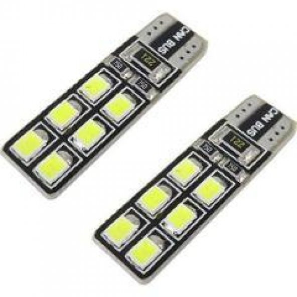 Unikum Citroen C2 Canbus T10 Beyaz 12 LED Ampul Dipsiz Plaka Tavan Park Ledi - 2 Adet ürün görseli 1