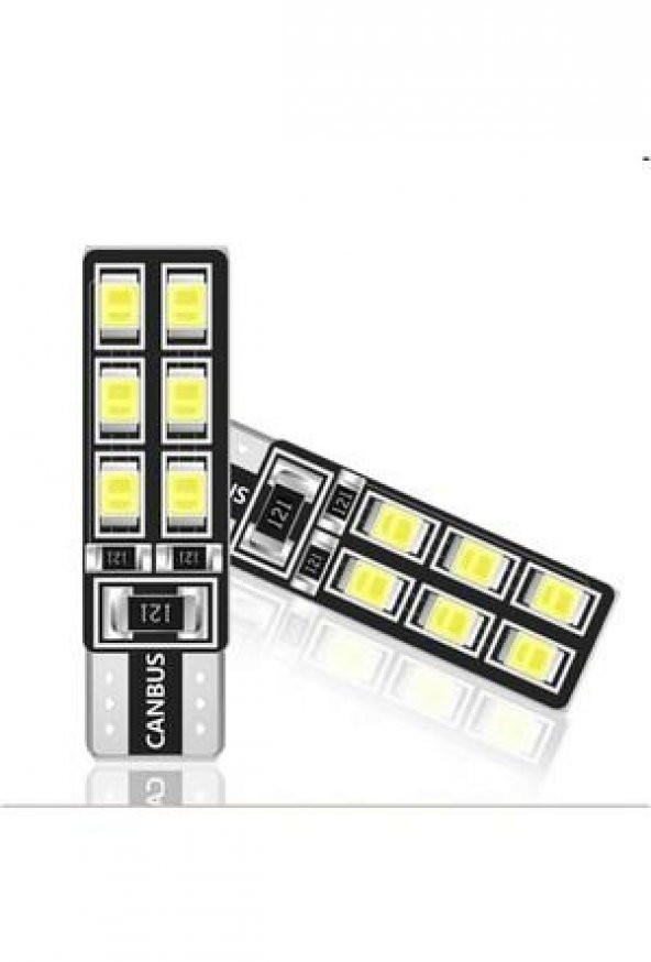 Unikum Citroen C2 Canbus T10 Beyaz 12 LED Ampul Dipsiz Plaka Tavan Park Ledi - 2 Adet - Resim 3