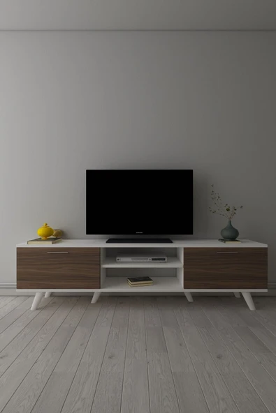 Moonlife İstanbul Tv Ünitesi Beyaz Ceviz - Resim 5