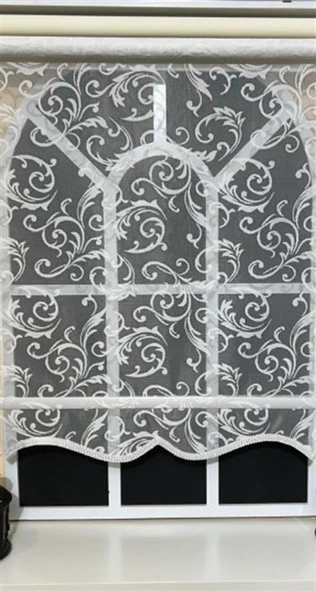 StorBurada Çift Mekanizmalı Ekru Beyaz Tül Perde ve Ekru Stor Perde STB45251-V01  Ekru 50 x 200 - Resim 2