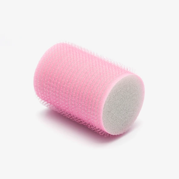Croc 1207 Pembe Cırtlı Sünger Bigudi 8Li Çap 4Cm + 10Lu Plastik Saç Pensi - Resim 3