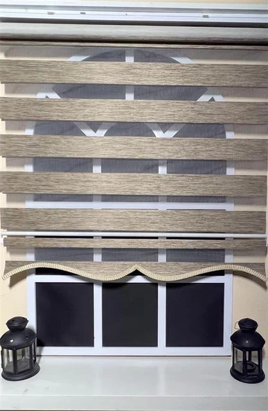 Storburada Zebra Stor Perde Kahverengi Alüminyum Kasa STB-400-V05  Kahverengi 110 x 260 - Resim 3