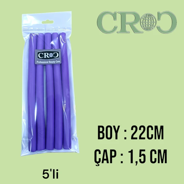 Croc 1240 Sosis Bigudi 5li Mor Boy:22Cm Çap:1.5Cm - Resim 2