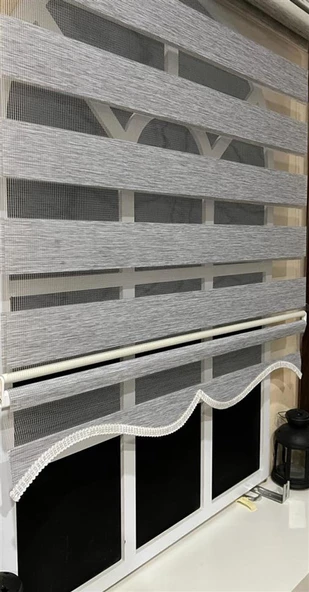 Zebra Stor Perde Gri Alüminyum Kasa STB-400-V04  Gri 90 x 200