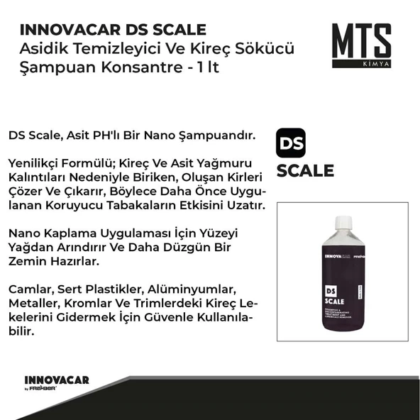 INNOVACAR DS SCALE Asidik Temizleyici Ve Kireç Sökücü Şampuan Konsantre - 1 lt - 2