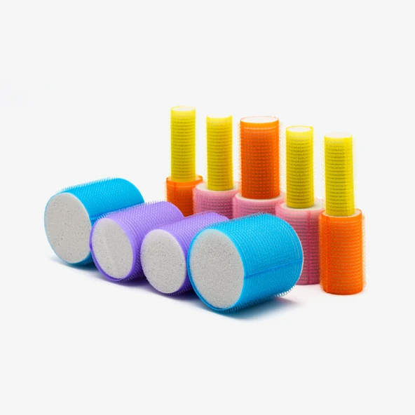 Croc 1210 Cırtlı Sünger Bigudi 14Lü Karma Paket +25Li Alüminyum Saç Pensi - Resim 3