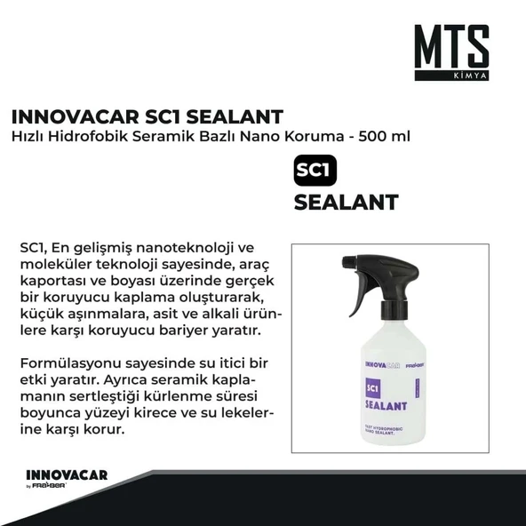 INNOVACAR SC1 SEALANT Hızlı Hidrofobik Seramik Bazlı Nano Koruma - 500 ml - 2