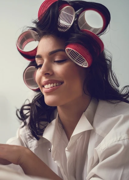 Croc 1214 Mega Boy Bigudi 6Lı Cırtlı - Yapışkanlı Bigudi Mavi - Resim 4