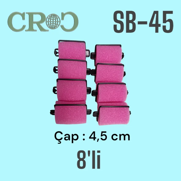 Croc SB-45 Sünger Bigudi 8li - Resim 3